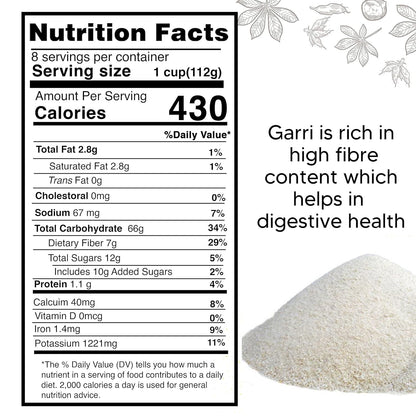Africa Select White Gari 1.5kg | Premium Fermented Cassava Granules for Eba, Fufu & African Cuisine