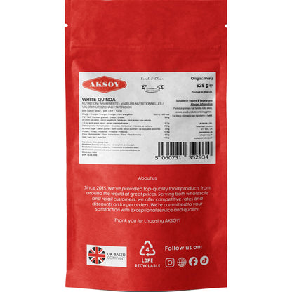 White Quinoa 5KG | Whole Grain Quinoa - Ready to Cook Food for Oats and Seeds Recipes - Nutritious Meal with Essential Vitamins, Protein, and Fiber, Perfect for Salads