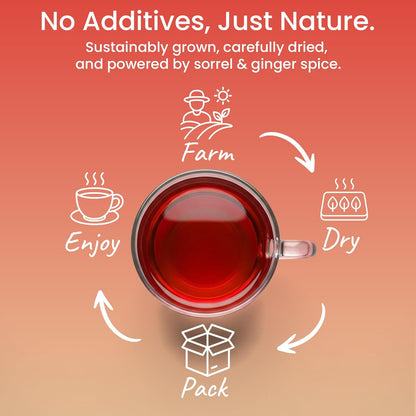 Dalgety Sorrel/Hibiscus & Ginger Herbal Infusion 3x45g Cartons (3 Pack) 100% Natural, Caffeine-Free Tea (Total 54 Teabags); Our Delicious Tea Builds the Immune System, Fights Fatigue & Boosts Energy