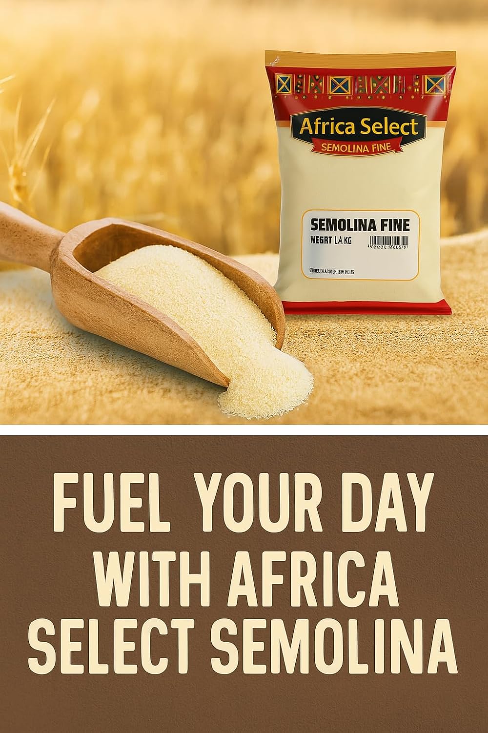 Africa Select 1.5kg Fine Semolina - Smooth Durum Wheat for Semovita, Fufu and Nigerian Cuisine