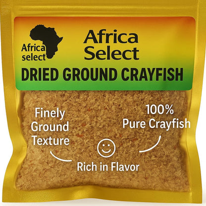 AFRICA SELECT Premium Ground Prawns (Crayfish) Powder 210g – (3 x 70g Pack) – 100% Natural Dried Seafood Seasoning – Protein-Rich Umami Flavour Enhancer for Egusi, Jollof Rice & Traditional Soups