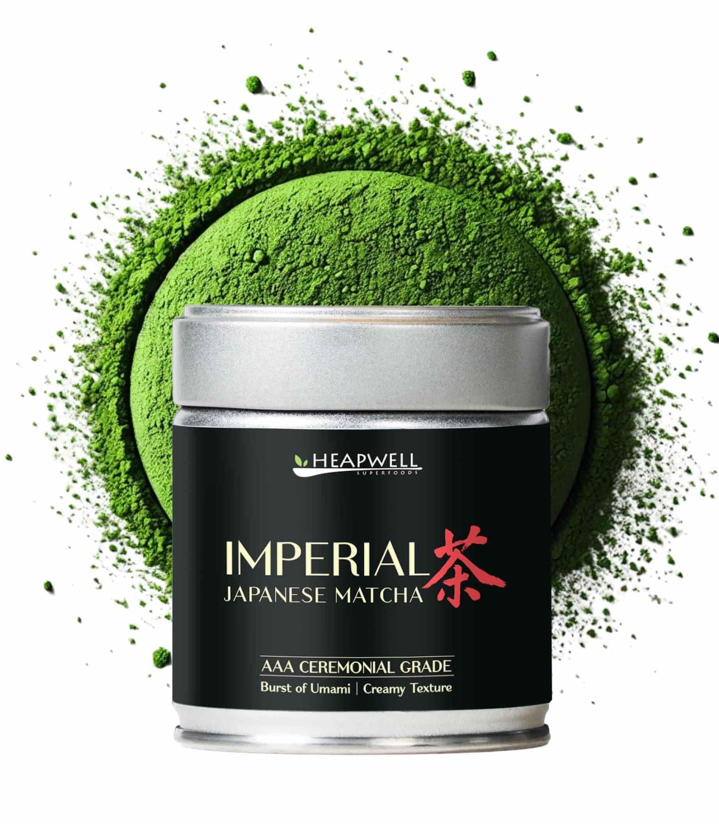 Heapwell Matcha Powder - 50g | High Grade Japanese Premium Green Tea Powder | Great Taste Award Winner | Perfect for Tea, Lattes & Smoothies | Contains L-Theanine & Antioxidants | Vegan & Gluten-Free