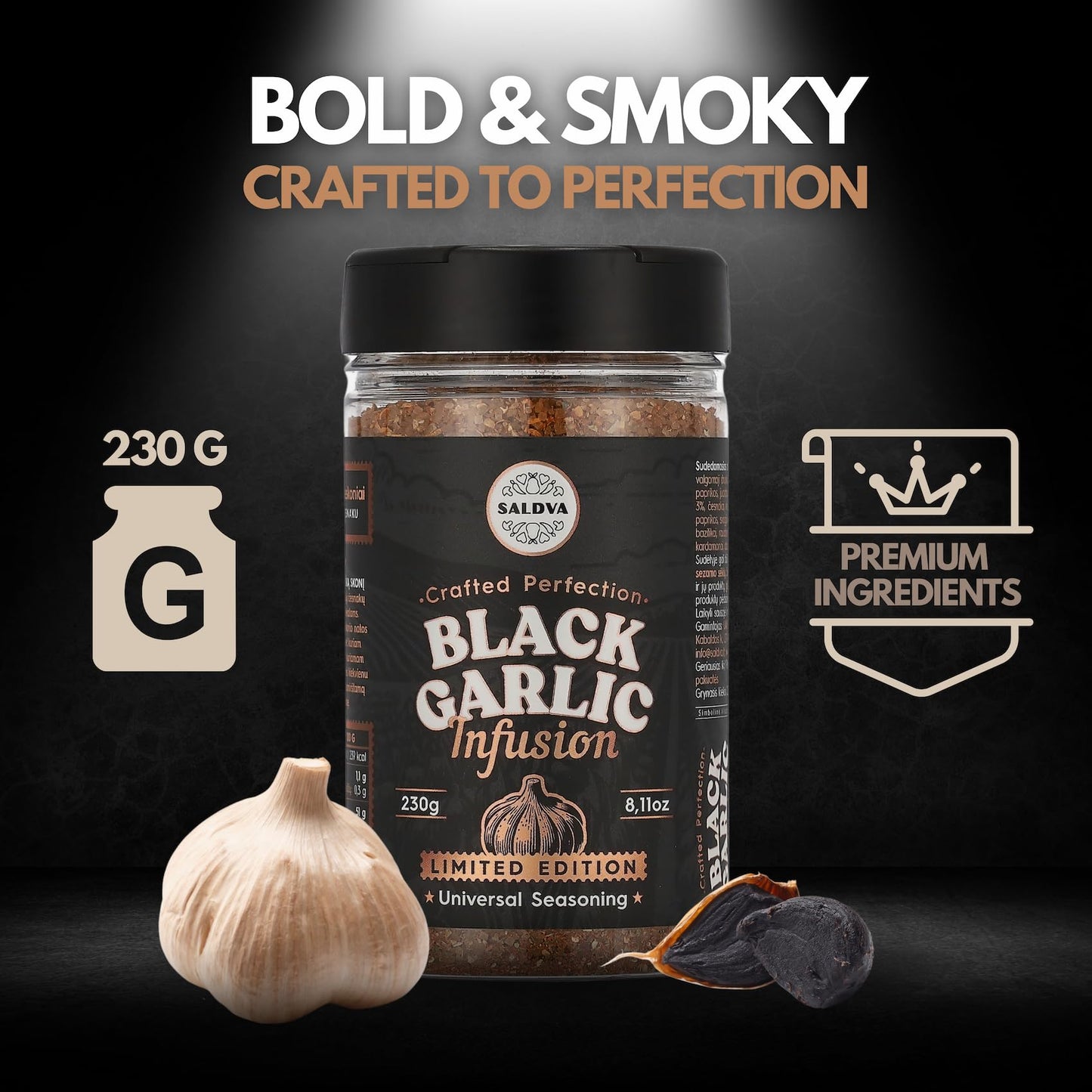 Premium Truffle Steak & BBQ Rub – Limited Edition Gourmet Seasoning – Infused with Truffles for Luxurious Flavour – Unique Blend of Spices - Large Jar (200g)