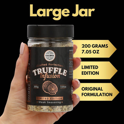 Premium Truffle Steak & BBQ Rub – Limited Edition Gourmet Seasoning – Infused with Truffles for Luxurious Flavour – Unique Blend of Spices - Large Jar (200g)