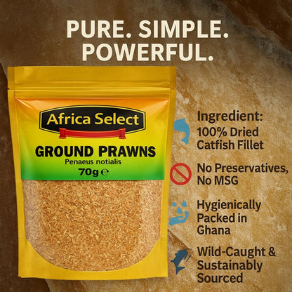Africa Select Ground Dried Prawns 4x 70g | Penaeus notialis Powder | Umami Seasoning 280g