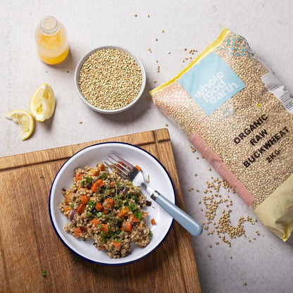 Wholefood Earth Organic Buckwheat – 3 kg | GMO Free | Vegan | Source of Fibre | Certified Organic