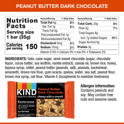 Kind Gran Bar, Drk Choc Peanutbutter (8/5x1.2 OZ)-1