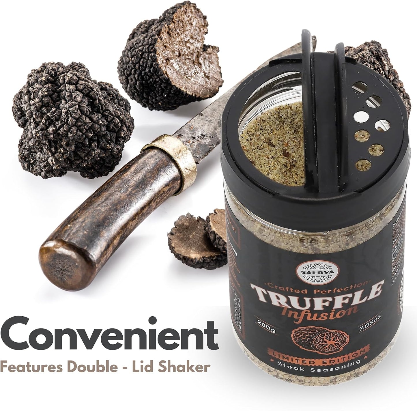 Premium Truffle Steak & BBQ Rub – Limited Edition Gourmet Seasoning – Infused with Truffles for Luxurious Flavour – Unique Blend of Spices - Large Jar (200g)