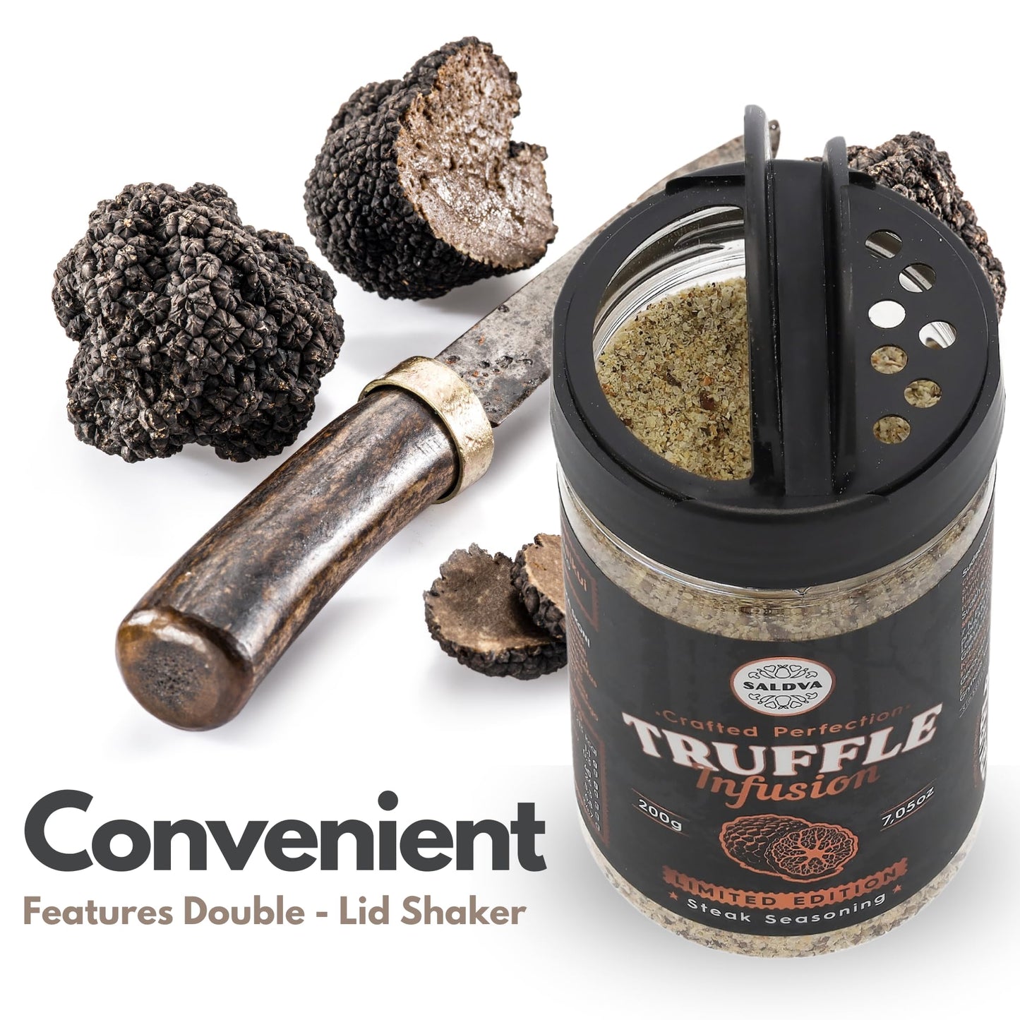 Premium Truffle Steak & BBQ Rub – Limited Edition Gourmet Seasoning – Infused with Truffles for Luxurious Flavour – Unique Blend of Spices - Large Jar (200g)