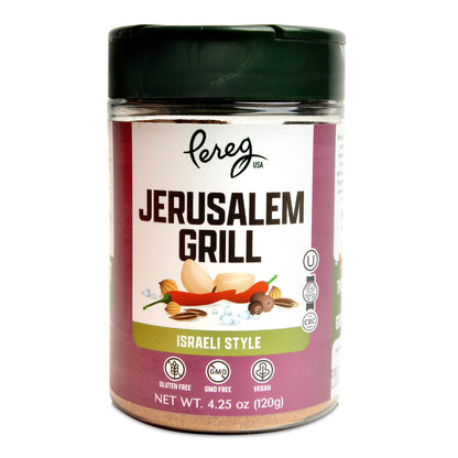 Pereg Jerusalem Spice Seasoning (120g) - Israeli Savory Spice Mix with Cumin, Coriander, Allspice, Garlic & Paprika – Grilling – BBQ Spice Rub - Non-GMO, Kosher & 100% Natural