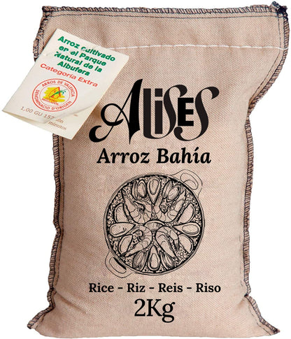 Alises - 1 Kg Paella Rice Bahia D.O. Valencia - Arroz Bahia, Spanish Premium Rice for Paella