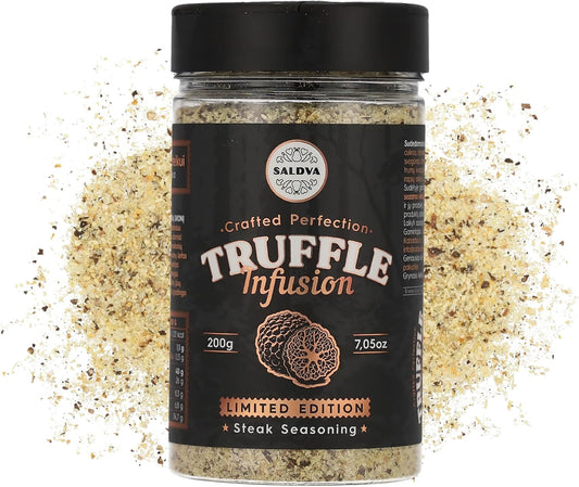Premium Truffle Steak & BBQ Rub – Limited Edition Gourmet Seasoning – Infused with Truffles for Luxurious Flavour – Unique Blend of Spices - Large Jar (200g)
