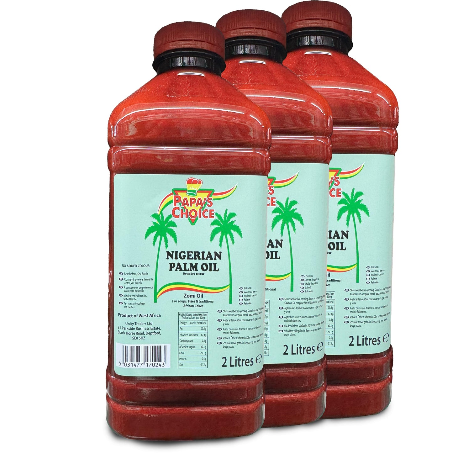 Africa Select Nigerian Palm Oil 1L - Papa’s Choice, No Added Colour, Rich Red Oil for African Recipes
