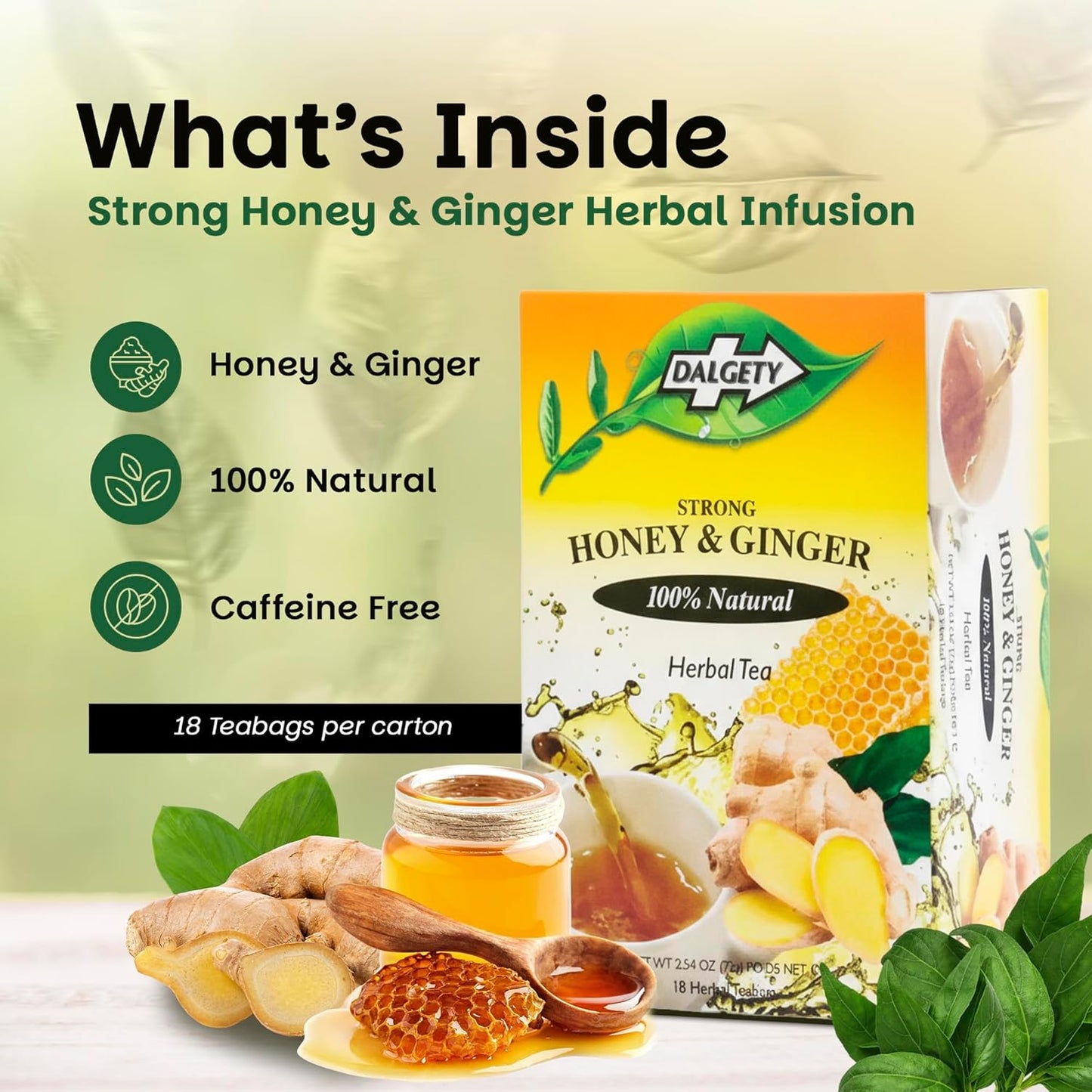 Dalgety Sorrel/Hibiscus & Ginger Herbal Infusion 3x45g Cartons (3 Pack) 100% Natural, Caffeine-Free Tea (Total 54 Teabags); Our Delicious Tea Builds the Immune System, Fights Fatigue & Boosts Energy