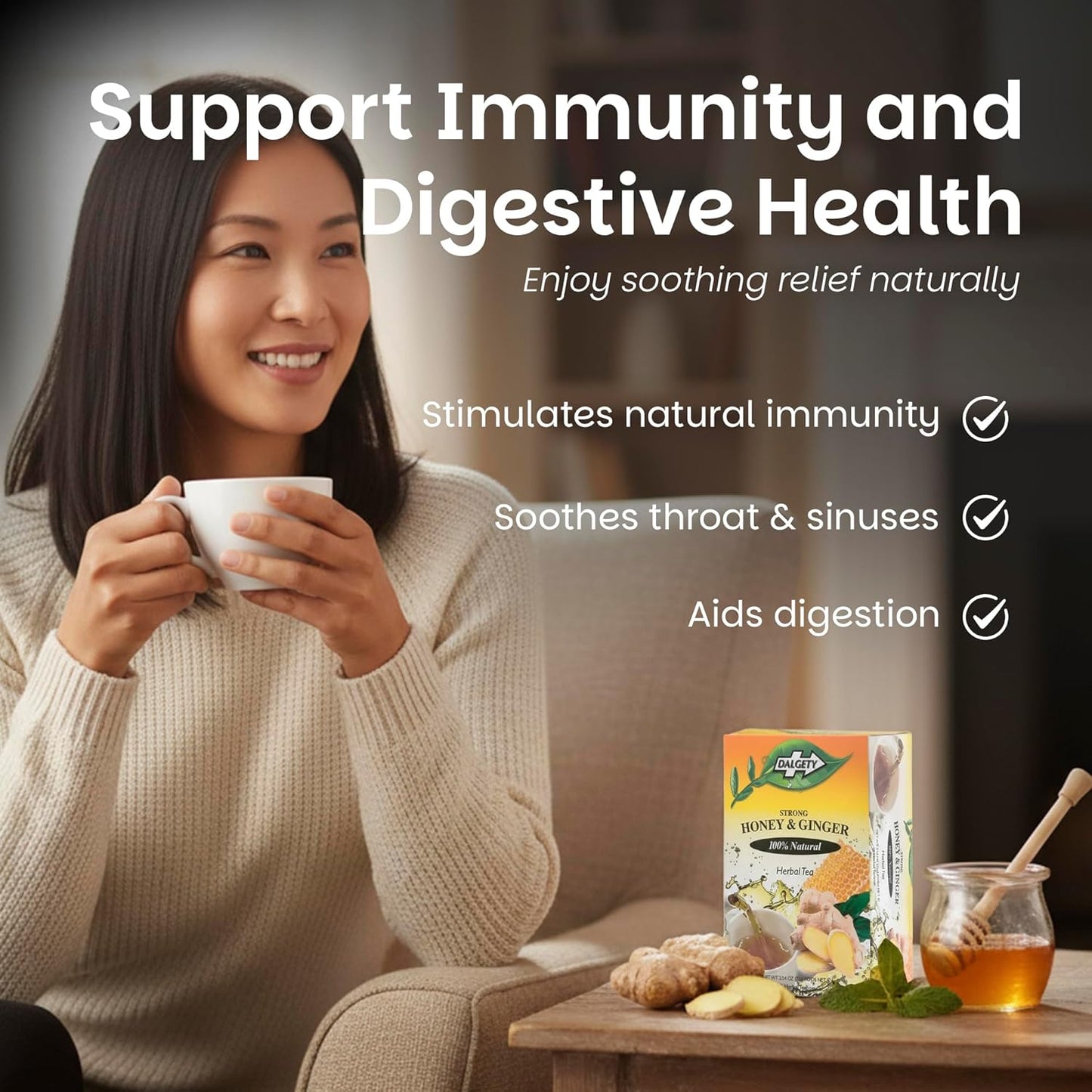 Dalgety Sorrel/Hibiscus & Ginger Herbal Infusion 3x45g Cartons (3 Pack) 100% Natural, Caffeine-Free Tea (Total 54 Teabags); Our Delicious Tea Builds the Immune System, Fights Fatigue & Boosts Energy