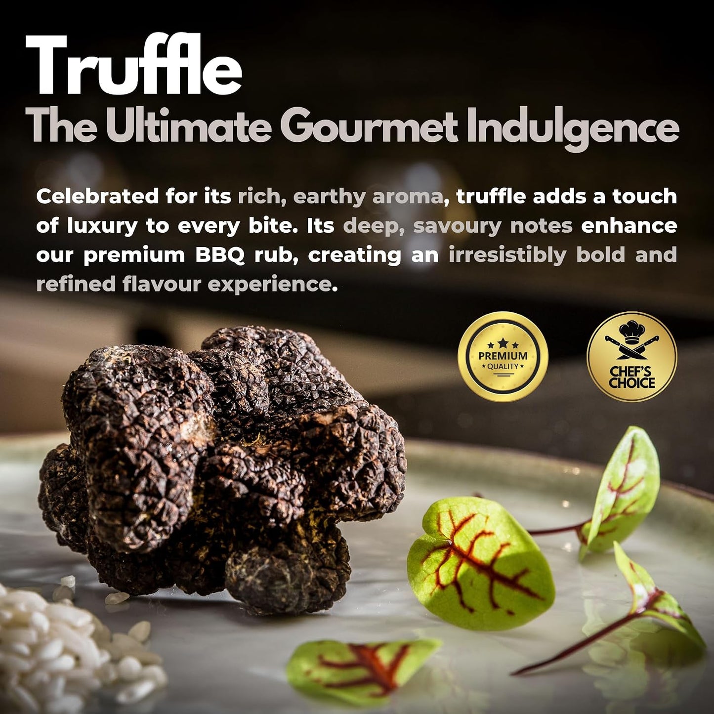 Premium Truffle Steak & BBQ Rub – Limited Edition Gourmet Seasoning – Infused with Truffles for Luxurious Flavour – Unique Blend of Spices - Large Jar (200g)