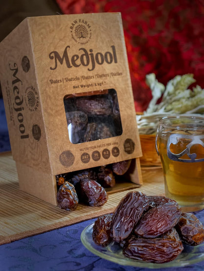 Raw Farm - Raw Fresh Medjool Dates 1 kg – Large Size, Naturally Sweet & Juicy, No Added Sugar, Preservatives or Additives, Premium Quality Vegan Snack