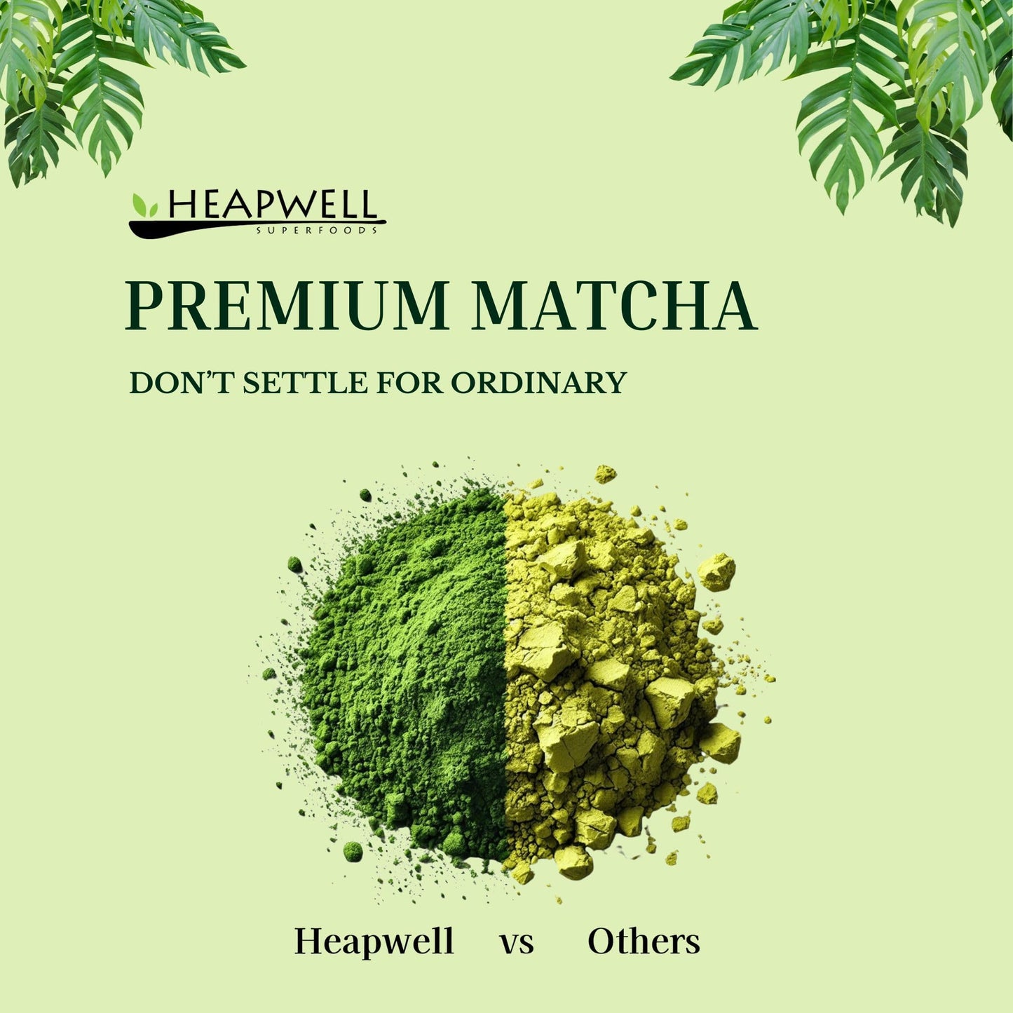 Heapwell Matcha Powder - 50g | High Grade Japanese Premium Green Tea Powder | Great Taste Award Winner | Perfect for Tea, Lattes & Smoothies | Contains L-Theanine & Antioxidants | Vegan & Gluten-Free