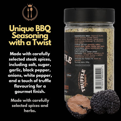 Premium Truffle Steak & BBQ Rub – Limited Edition Gourmet Seasoning – Infused with Truffles for Luxurious Flavour – Unique Blend of Spices - Large Jar (200g)