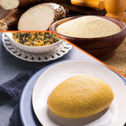 Africa Select Yellow Gari 4kg | Premium Fermented Cassava Granules for Eba, Fufu & African Cuisine | Family Pack