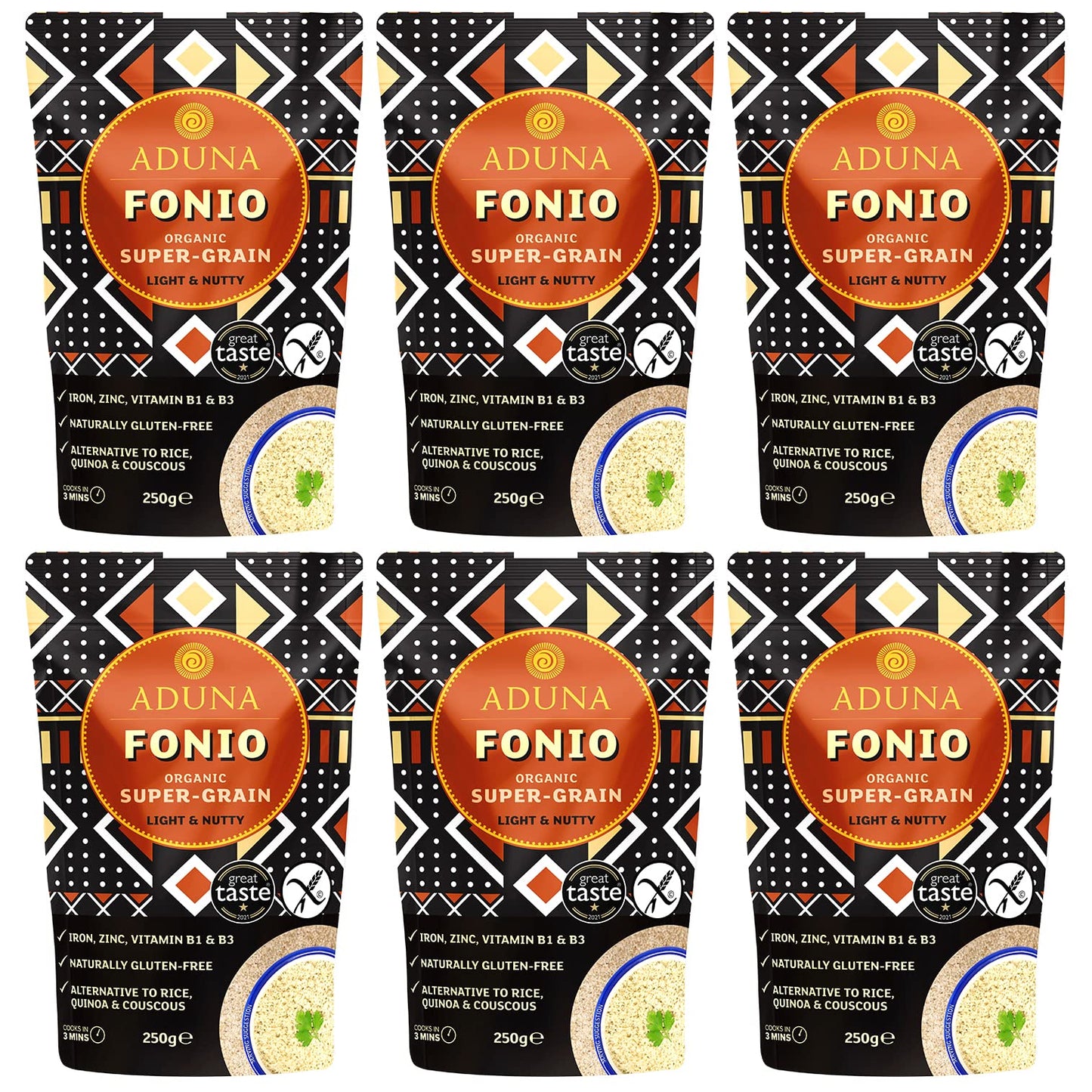 Aduna Organic Fonio Supergrain | Ancient African Wholegrain Rich in Iron, Zinc, B Vitamins & Fibre | Natural Gluten-Free Rice, Quinoa & Couscous Alternative | Porridge, Salads, Stir-Fries & More | 1kg