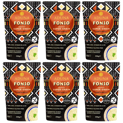 Aduna Organic Fonio Supergrain | Ancient African Wholegrain Rich in Iron, Zinc, B Vitamins & Fibre | Natural Gluten-Free Rice, Quinoa & Couscous Alternative | Porridge, Salads, Stir-Fries & More | 1kg