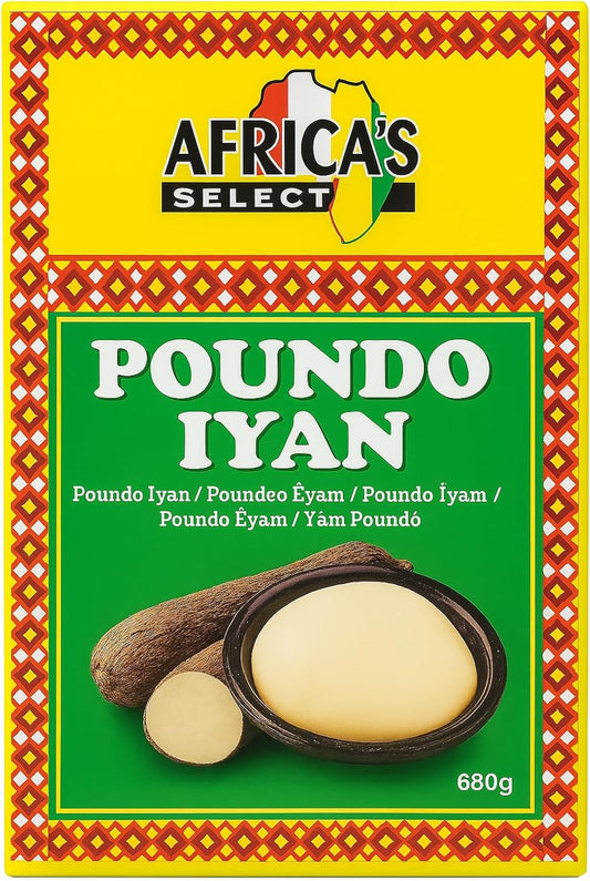 Africa Select Poundo Iyan Pack of 2 x 680g | Instant Pounded Yam Flour | Authentic Nigerian Swallow