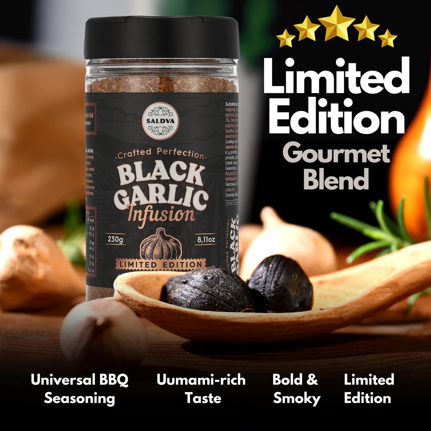 Premium Truffle Steak & BBQ Rub – Limited Edition Gourmet Seasoning – Infused with Truffles for Luxurious Flavour – Unique Blend of Spices - Large Jar (200g)