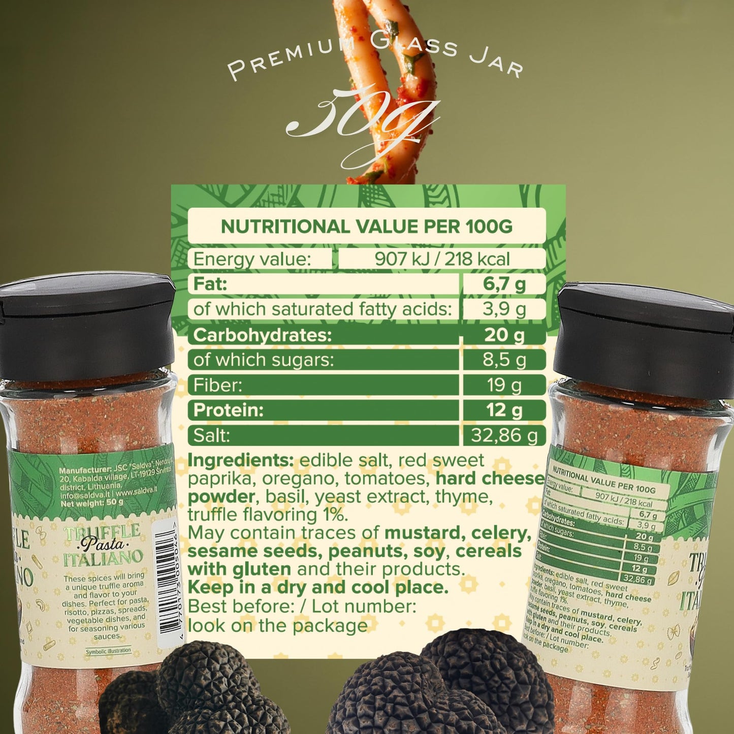 Premium Truffle Steak & BBQ Rub – Limited Edition Gourmet Seasoning – Infused with Truffles for Luxurious Flavour – Unique Blend of Spices - Large Jar (200g)