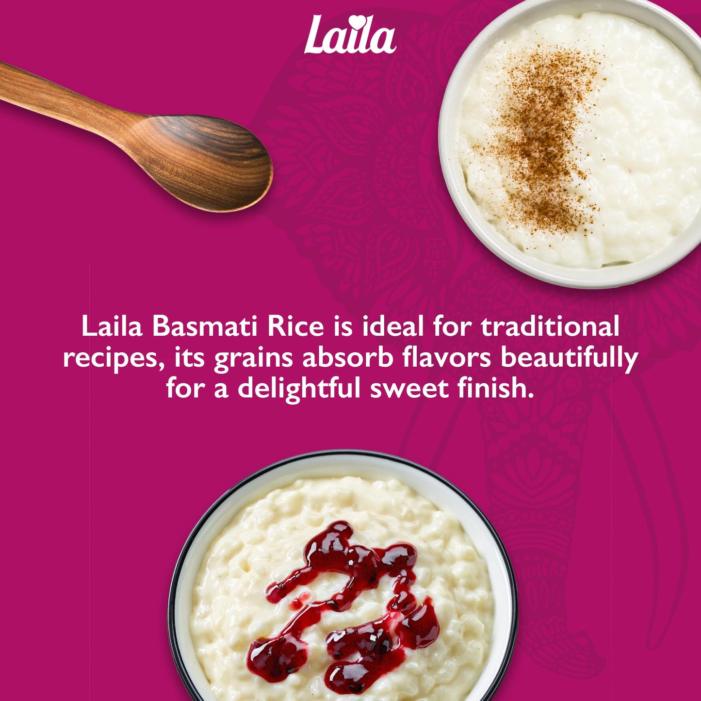 Laila Pudding Rice 2Kg Pack, Short Grain Pudding Rice for Milk Pudding & Rice Pudding, Plump Short Grain Rice for Desserts, Gluten Free Rice Pudding Rice
