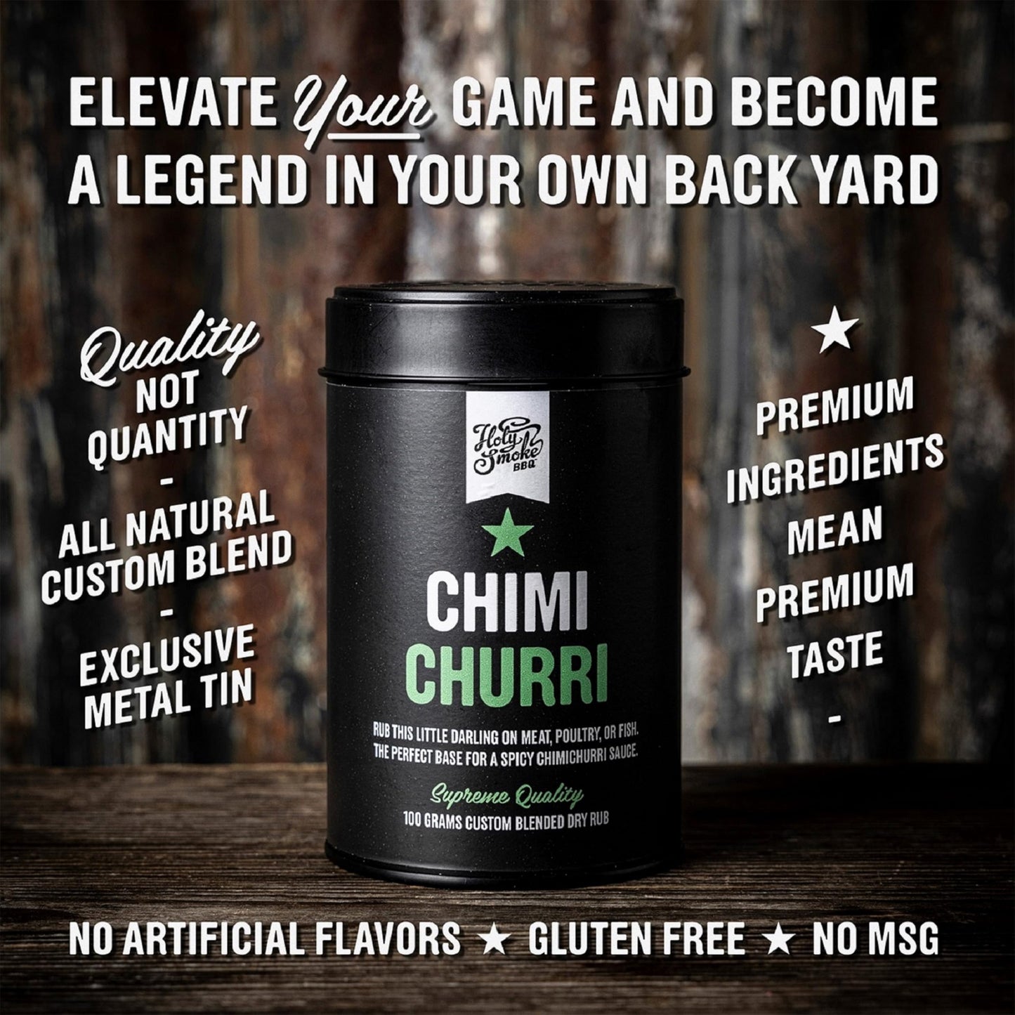 Supreme Chimichurri Dry Rub 100% Natural Handmade Tangy BBQ Seasoning Steak Rub Argentine Green Steak Seasoning Barbecue Spices for Meat Fish Brisket Chicken Turkey No Msg & Low Salt 3.5oz