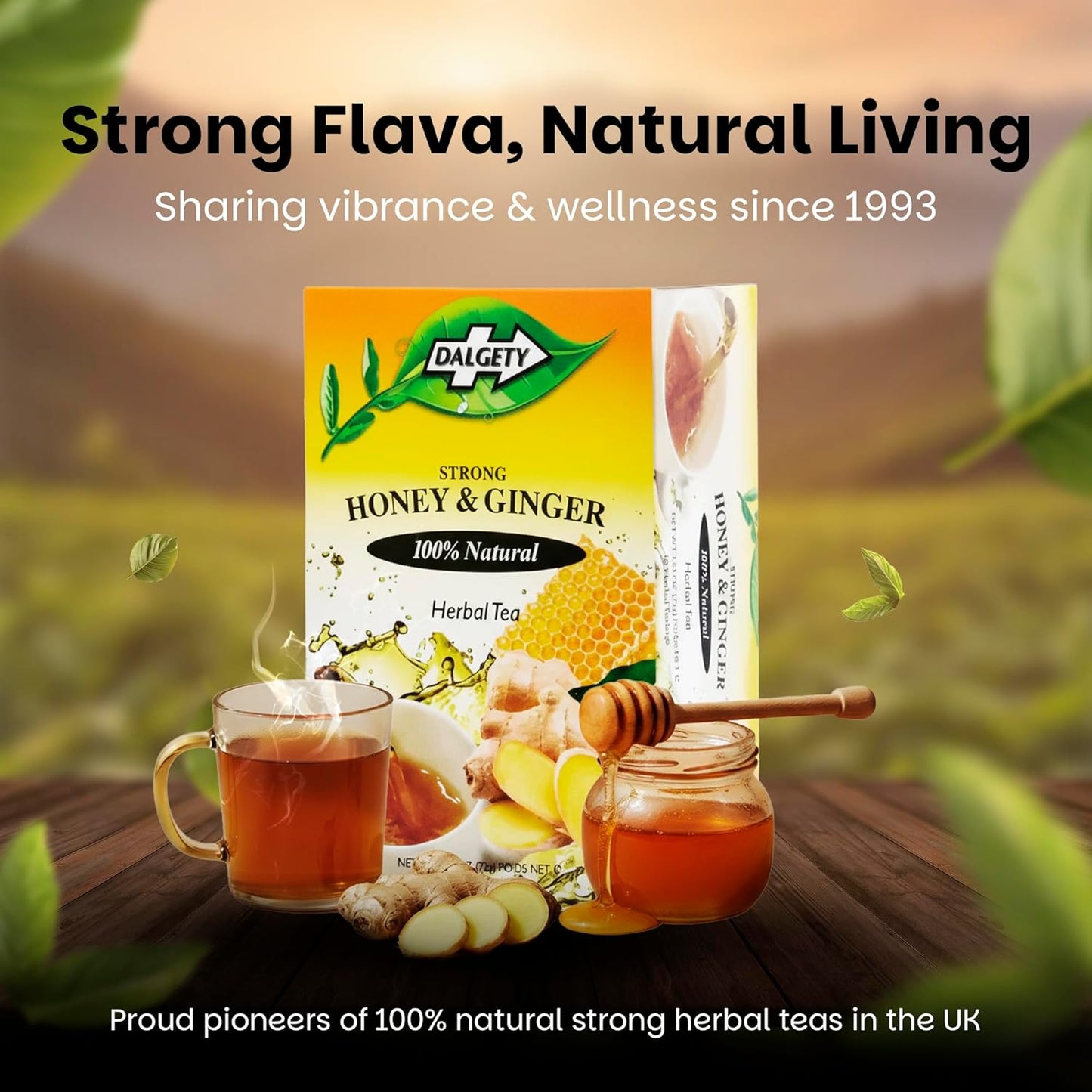 Dalgety Sorrel/Hibiscus & Ginger Herbal Infusion 3x45g Cartons (3 Pack) 100% Natural, Caffeine-Free Tea (Total 54 Teabags); Our Delicious Tea Builds the Immune System, Fights Fatigue & Boosts Energy