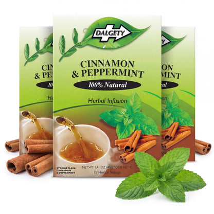 Dalgety Pure Peppermint Tea Bags - All Natural Herbal Infusion Natural Tea, Delicious and Packed with Unique Health Benefits, Caffeine Free (3 Pack - 54 Teabags)