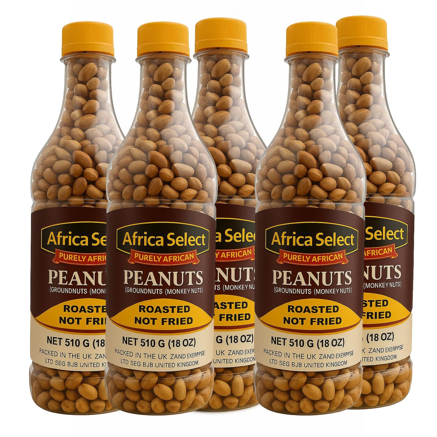 Africa Select Roasted Peanuts Big Bottle 510g x 3 | Premium Crunchy Peanuts | Multipack