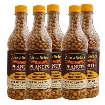 Africa Select Roasted Peanuts Big Bottle 510g x 3 | Premium Crunchy Peanuts | Multipack