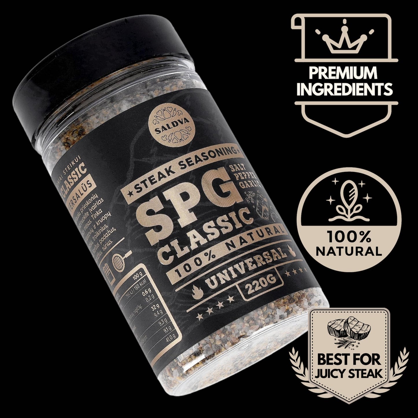 Premium Truffle Steak & BBQ Rub – Limited Edition Gourmet Seasoning – Infused with Truffles for Luxurious Flavour – Unique Blend of Spices - Large Jar (200g)