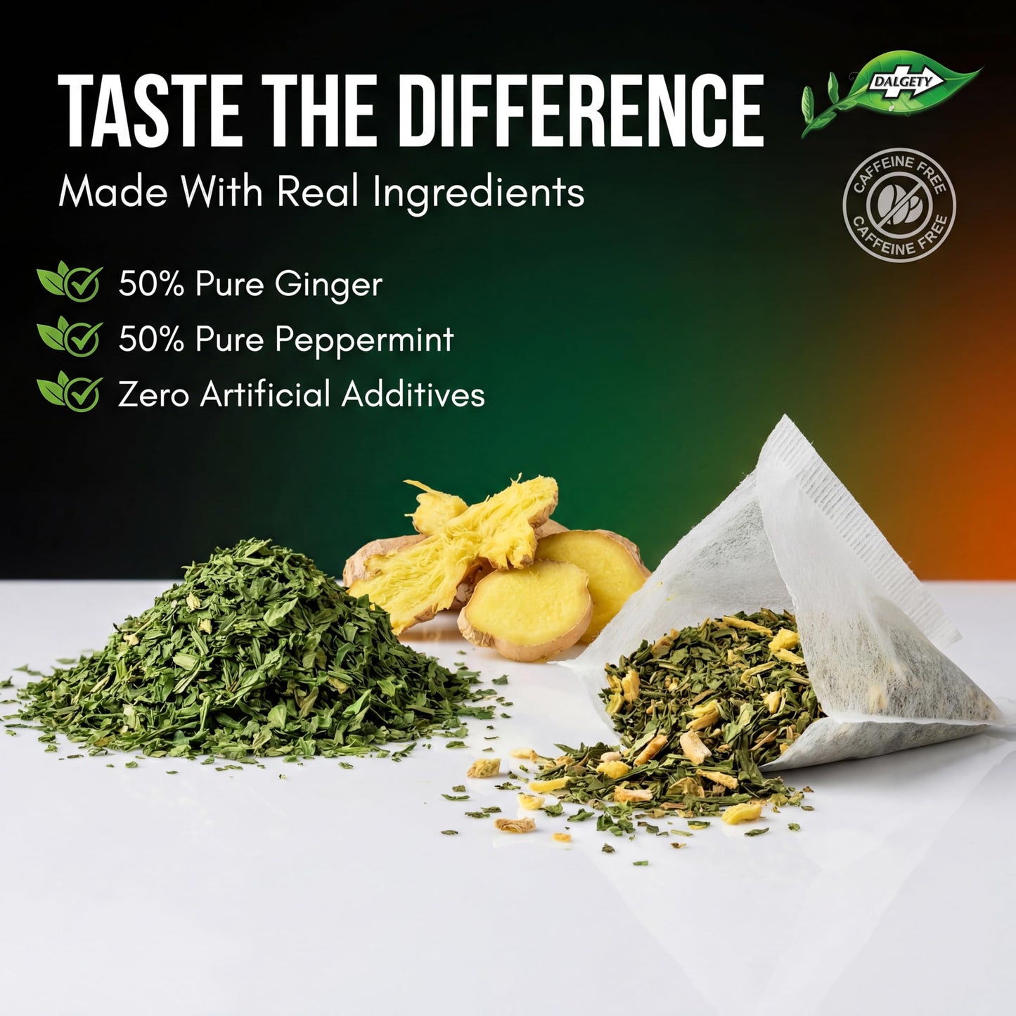 Dalgety Peppermint and Ginger Herbal Infusion 40g Cartons (3 Pack) 100% Natural, Caffeine Free Tea (Total 54 Teabags); Delicious and Packed with Unique Health Benefits