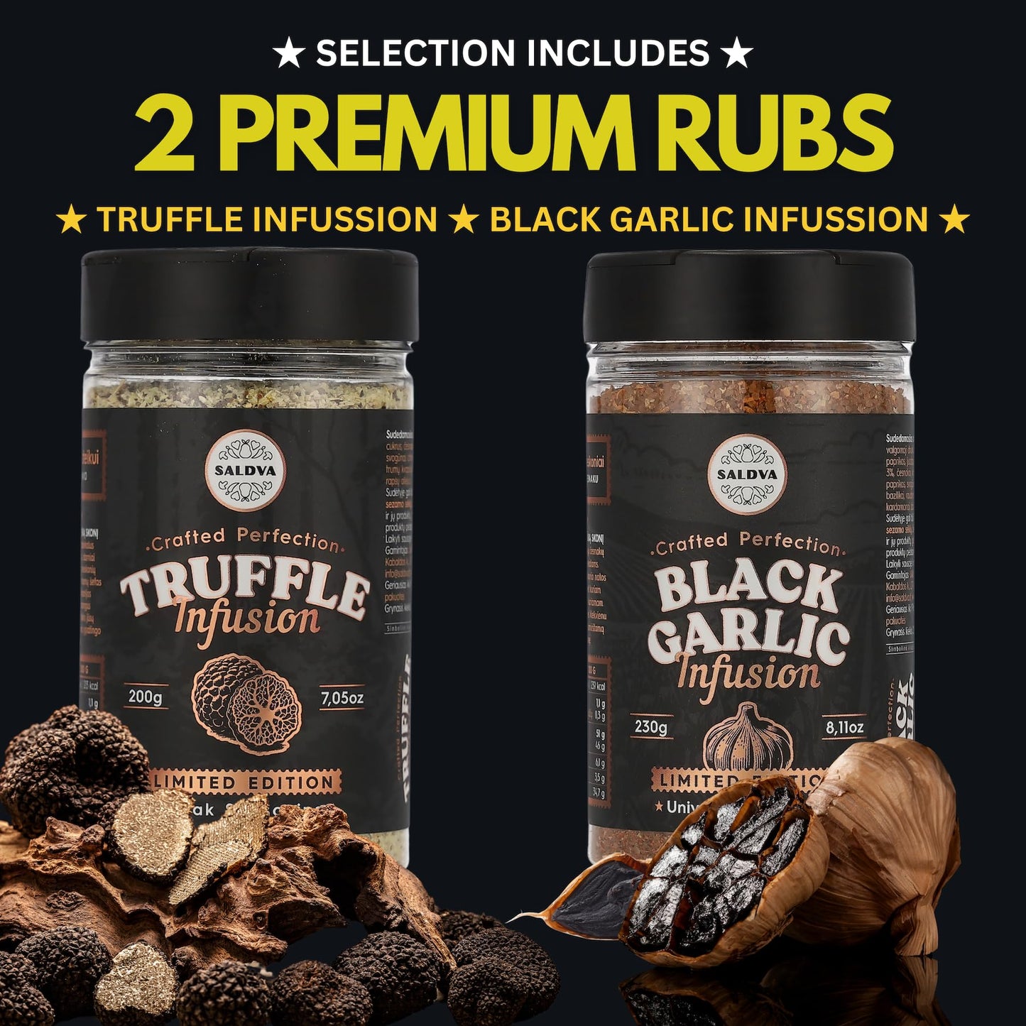 Premium Truffle Steak & BBQ Rub – Limited Edition Gourmet Seasoning – Infused with Truffles for Luxurious Flavour – Unique Blend of Spices - Large Jar (200g)