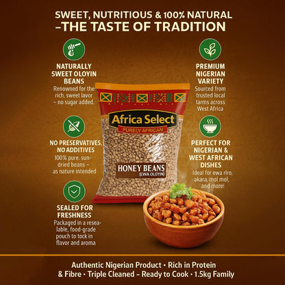 Africa Select Honey Beans (Oloyin) 4kg | Premium Sweet Nigerian Brown Beans for Cooking | Family Pack