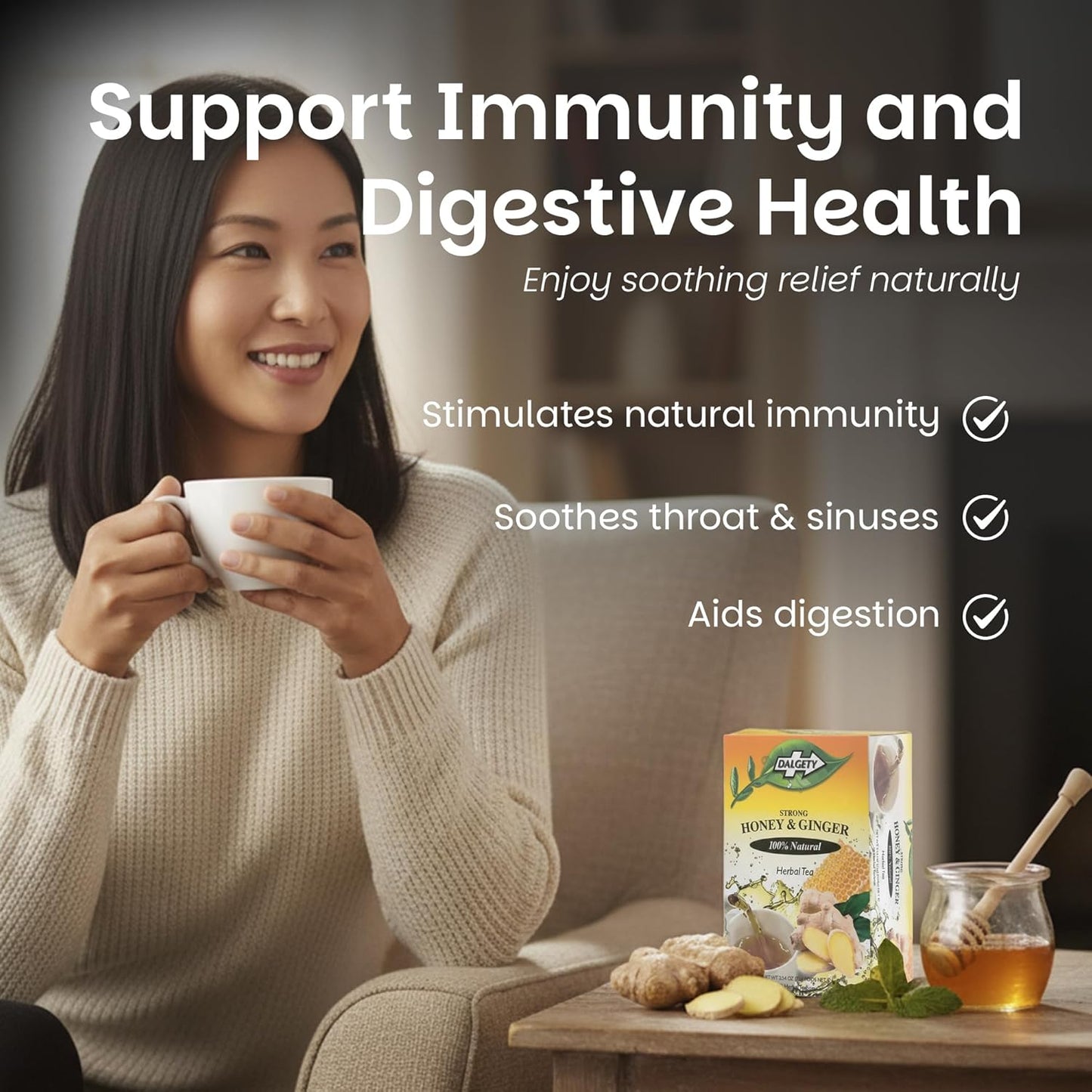 Dalgety Sorrel/Hibiscus & Ginger Herbal Infusion 3x45g Cartons (3 Pack) 100% Natural, Caffeine-Free Tea (Total 54 Teabags); Our Delicious Tea Builds the Immune System, Fights Fatigue & Boosts Energy
