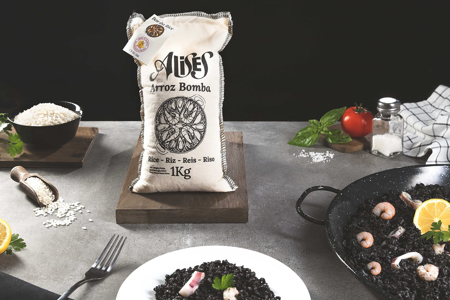 Alises - 1 Kg Paella Rice Bahia D.O. Valencia - Arroz Bahia, Spanish Premium Rice for Paella