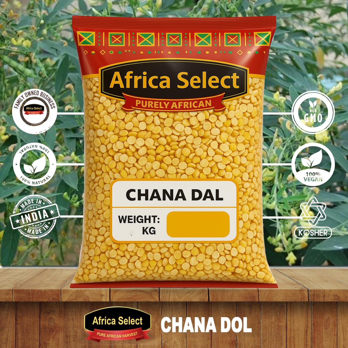 Africa Select Chana Dal 1.5kg | Premium Split Chickpeas for Curries, Stews & Snacks | High Protein & Fibre