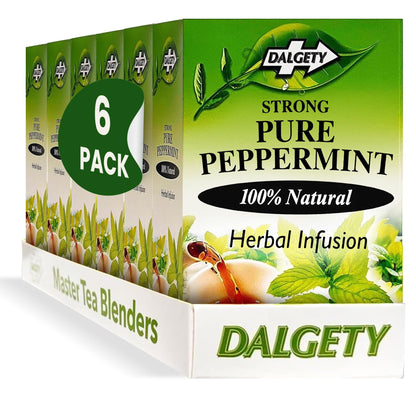 Dalgety Pure Peppermint Tea Bags - All Natural Herbal Infusion Natural Tea, Delicious and Packed with Unique Health Benefits, Caffeine Free (3 Pack - 54 Teabags)
