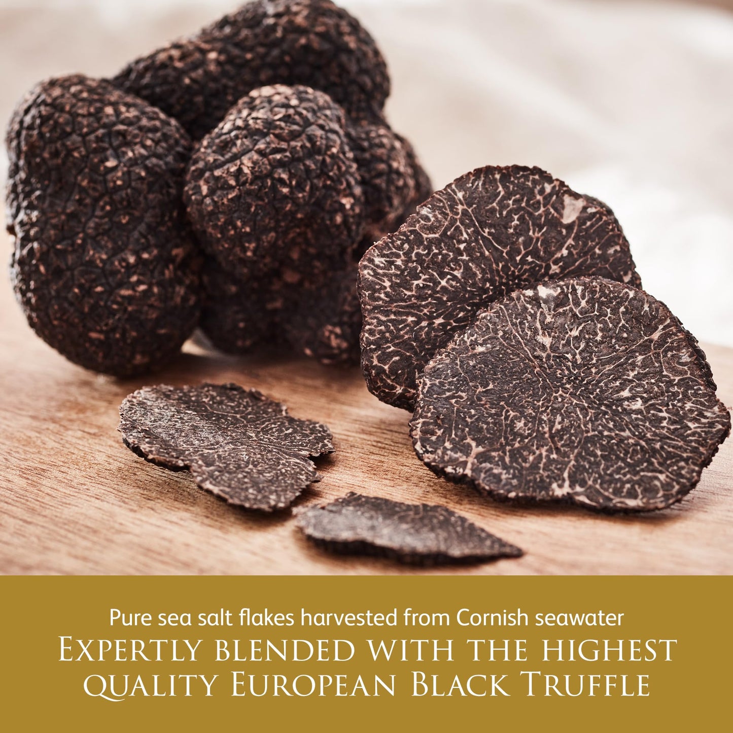 TruffleHunter - Flaked Black Truffle Cornish Sea Salt - Gourmet Food Seasoning & Condiment - 140g