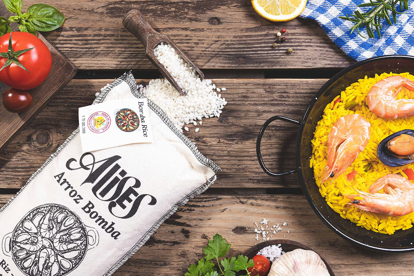 Alises - 1 Kg Paella Rice Bahia D.O. Valencia - Arroz Bahia, Spanish Premium Rice for Paella