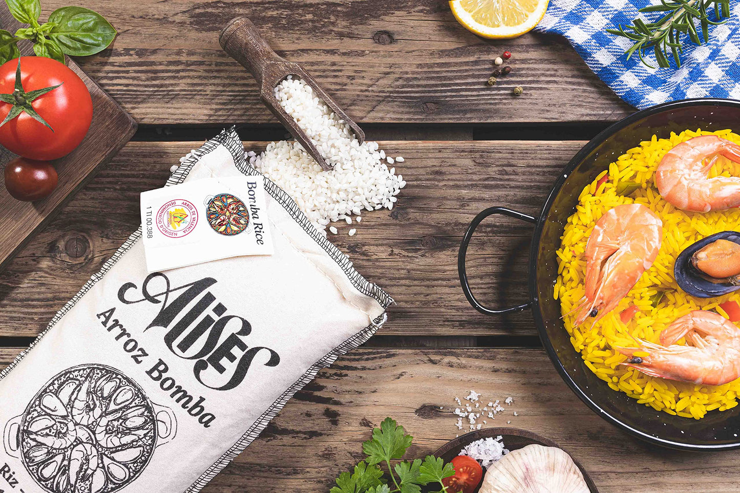 Alises - 1 Kg Paella Rice Bahia D.O. Valencia - Arroz Bahia, Spanish Premium Rice for Paella