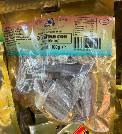 Africa Select Stockfish Cod 3x100g - Traditional Dried Codfish, High Protein for African Cooking 300g