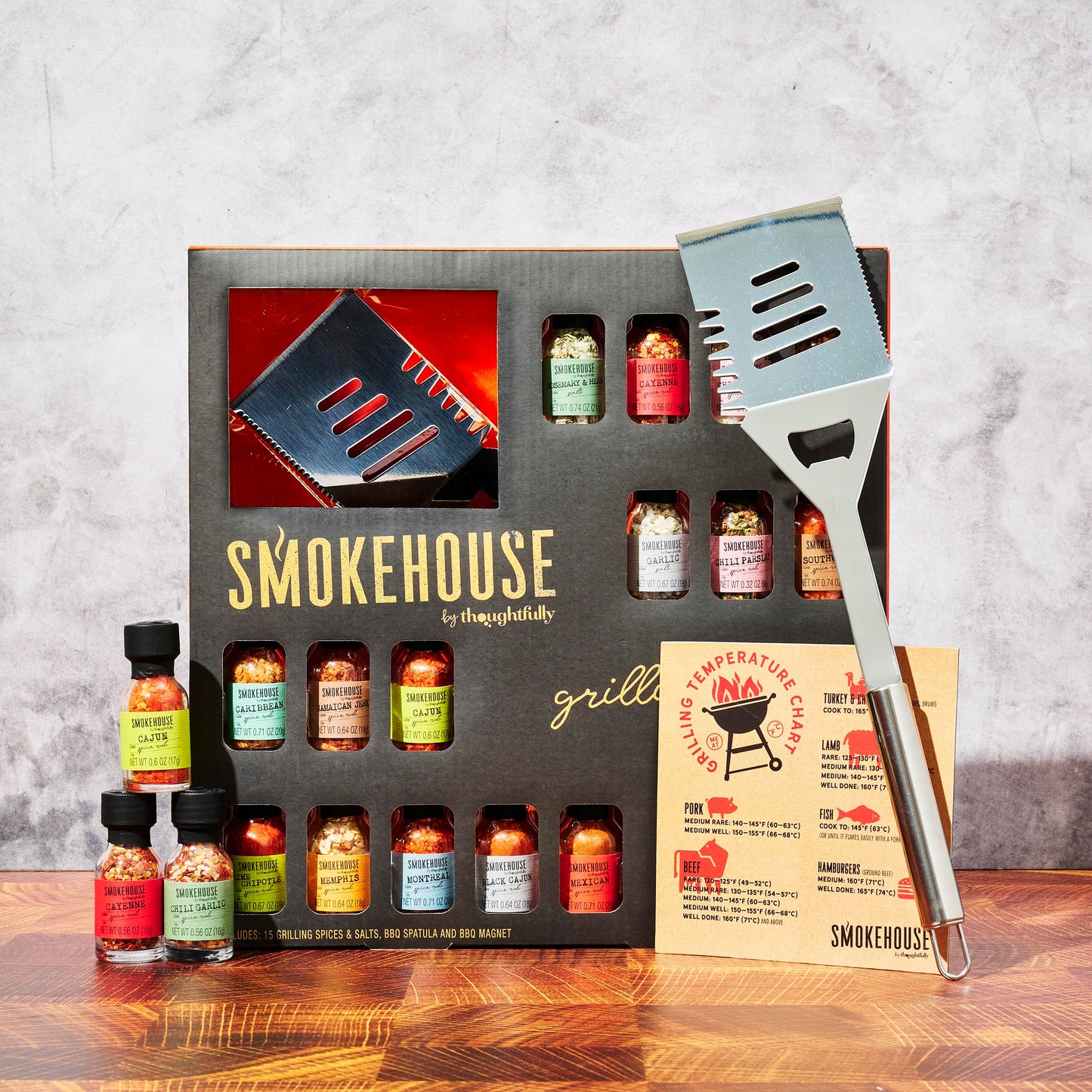Smokehouse by Thoughtfully, Gourmet Ultimate Grilling Spice Set, Grill Seasonings and Rubs Gift Set, Flavors Include Chili Garlic, Italian Seasoning, Cayenne Spice Rub and More, Pack of 20