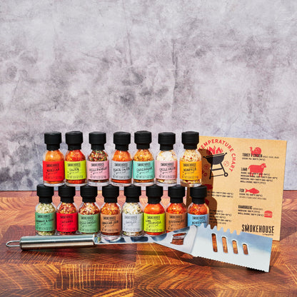 Smokehouse by Thoughtfully, Gourmet Ultimate Grilling Spice Set, Grill Seasonings and Rubs Gift Set, Flavors Include Chili Garlic, Italian Seasoning, Cayenne Spice Rub and More, Pack of 20