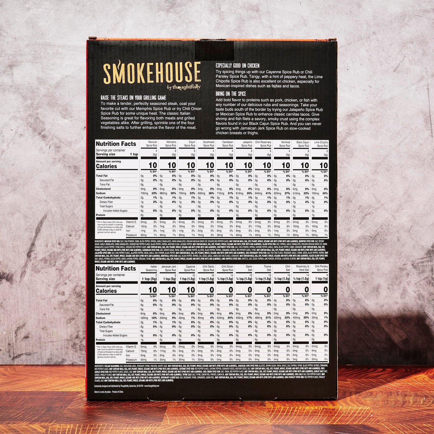 Smokehouse by Thoughtfully, Gourmet Ultimate Grilling Spice Set, Grill Seasonings and Rubs Gift Set, Flavors Include Chili Garlic, Italian Seasoning, Cayenne Spice Rub and More, Pack of 20